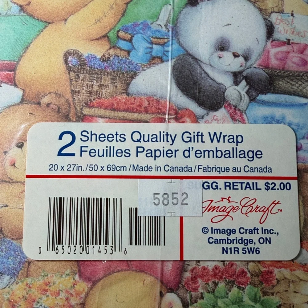 5/$25 VINTAGE Wrapping Paper Teddy Bears @ the Market
